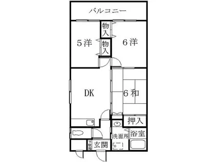 三廣マンション(3DK/2階)の間取り写真