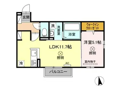 オリーブマンション(1LDK/2階)の間取り写真