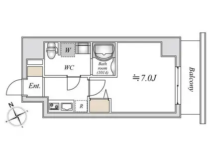 LIME RESIDENCE HIGASHINAKAYAMA(1K/1階)の間取り写真