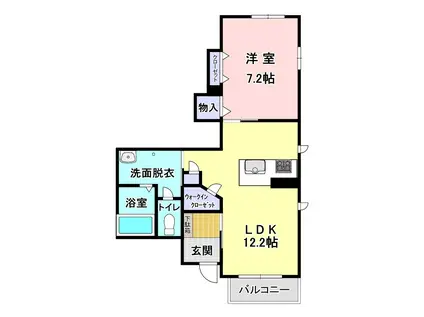 シャーメゾンみやび(1LDK/1階)の間取り写真