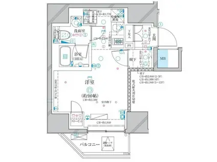 ディアレイシャス蒲田II(ワンルーム/4階)の間取り写真