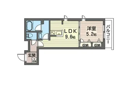 LOTUS BRANCHES (1LDK/4階)の間取り写真