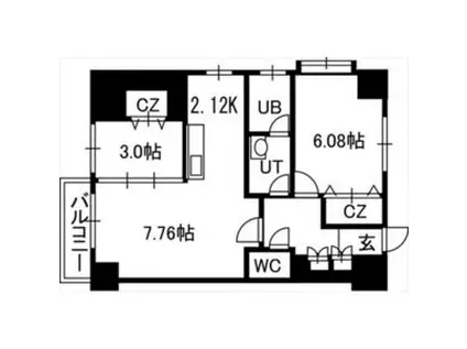 プライムアーバン宮の沢(2LDK/4階)の間取り写真