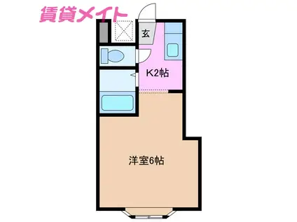 レジデンス岡本(1K/1階)の間取り写真