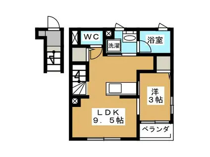 エクセラン下井草(1LDK/2階)の間取り写真