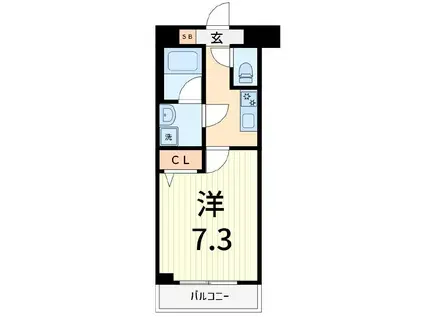 クレヴィスタ柴又(1K/2階)の間取り写真