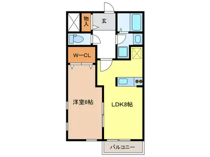 HEARTLAND中山(1LDK/1階)の間取り写真