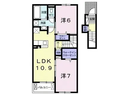 グランヒルズONODA(2LDK/2階)の間取り写真