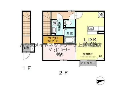 プリマクラッセ(1LDK/2階)の間取り写真