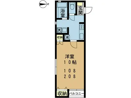 アベニール笹口(1K/1階)の間取り写真