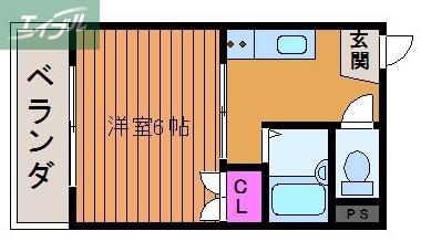 ライブコープ津島(1K/1階)の間取り写真