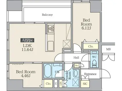 ルミエール三番町(2LDK/5階)の間取り写真