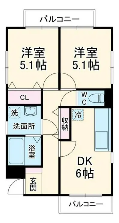 フラット百合ヶ丘 2階階 間取り
