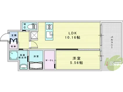 プレジオ西中島ASIAN(1LDK/3階)の間取り写真