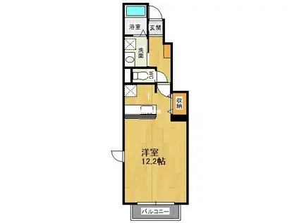 シャルマンメゾンB(ワンルーム/1階)の間取り写真