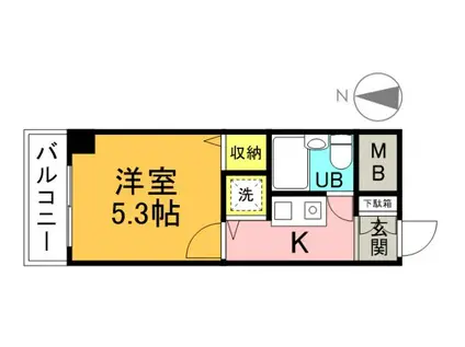 キャステール西川口(1K/6階)の間取り写真