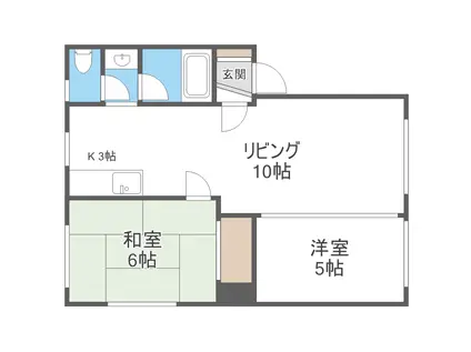 エルム八軒(2LDK/2階)の間取り写真