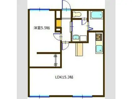 ハイツ前田(1LDK/2階)の間取り写真