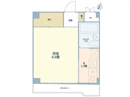 ル・ポール東白楽I(1K/3階)の間取り写真