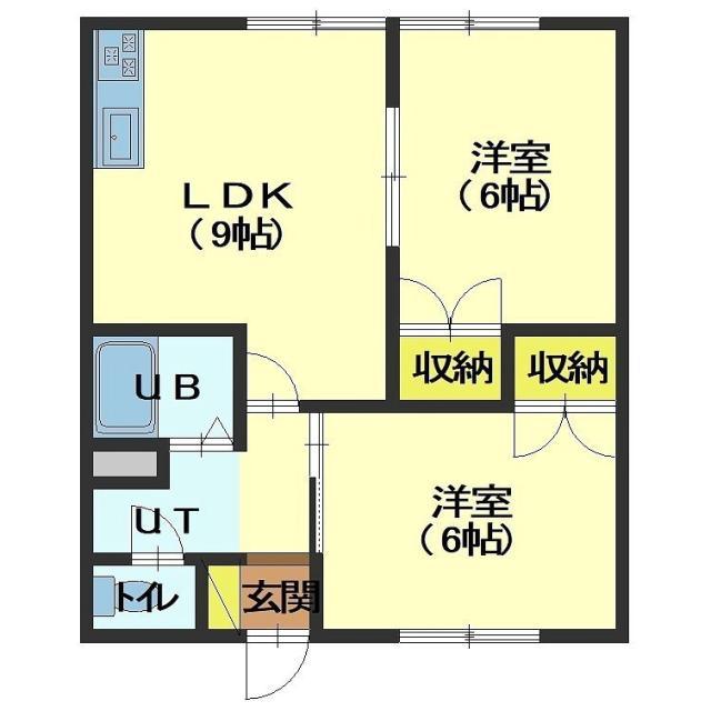 パレーシャル(2LDK/2階)の間取り写真