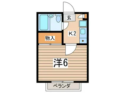 パーシー元町(1K/2階)の間取り写真