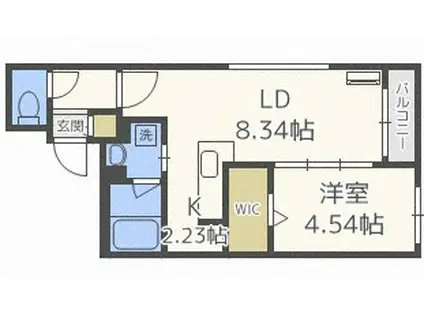 癒 禅 YUZEN(1LDK/5階)の間取り写真