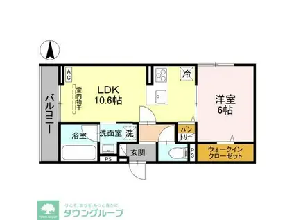 D-ROOM春日部南一丁目(1LDK/3階)の間取り写真