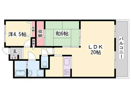 ハーモニー三幸I(2LDK/3階)の間取り写真