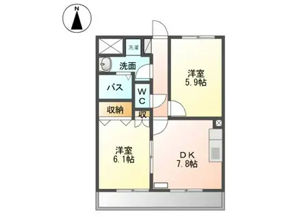 テロワール・コート(2DK/2階)の間取り写真