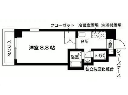 BEQUEM21(1K/3階)の間取り写真