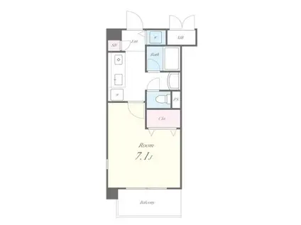 サントゥールくいな橋(1K/3階)の間取り写真