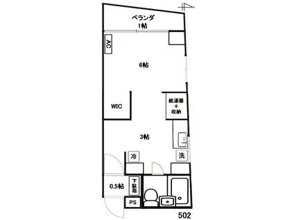 GRANLOUNGEAKAGIII(1K/5階)の間取り写真