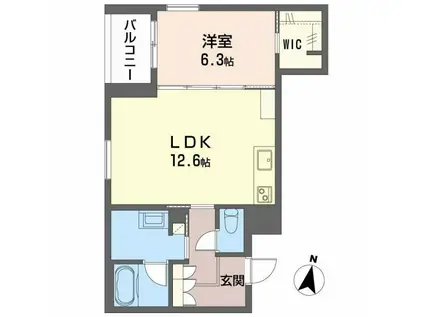 LUANA KAMISUGI(1LDK/2階)の間取り写真