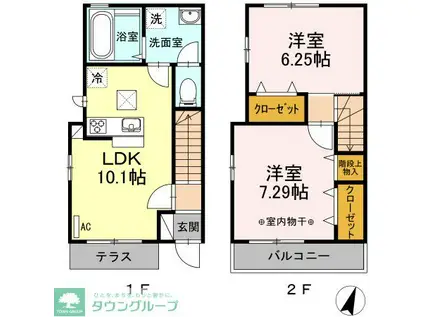 MARIOK(2LDK/1階)の間取り写真