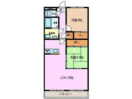 サフィニア F(2LDK/3階)の間取り写真