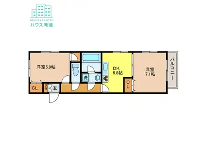 プラネット3(2K/2階)の間取り写真