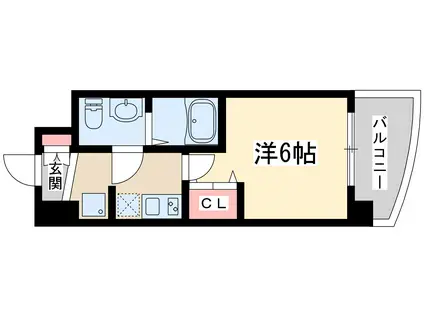 セスト新大阪(1K/7階)の間取り写真