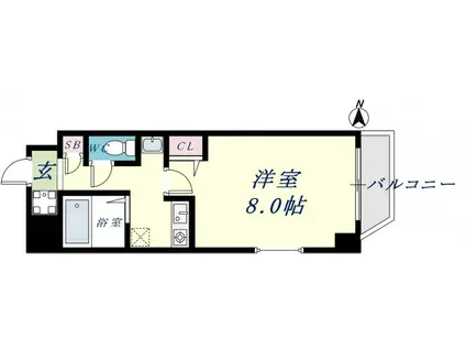 Mプラザ高井田(1K/11階)の間取り写真