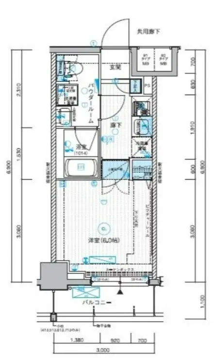 メインステージ川口WEST 2階階 間取り