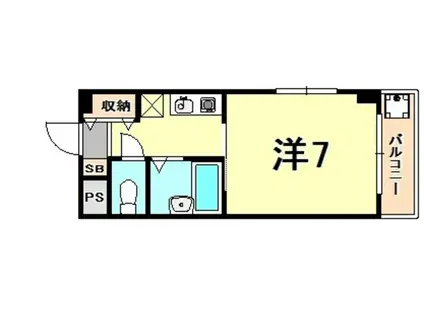 ライフかすがの(1K/4階)の間取り写真