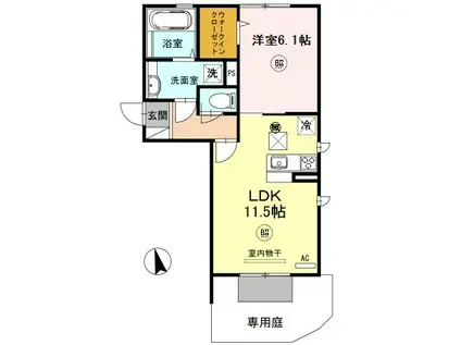 FELICE CASA(1LDK/1階)の間取り写真