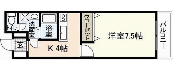 第1西本ビル(1K/3階)の間取り写真