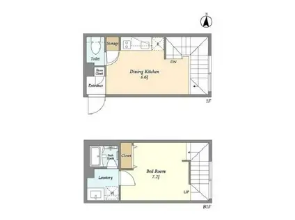 ガーデンレジデンス恵比寿(1DK/1階)の間取り写真