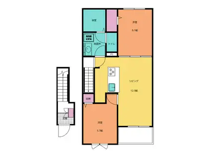 COMFORT(2LDK/2階)の間取り写真