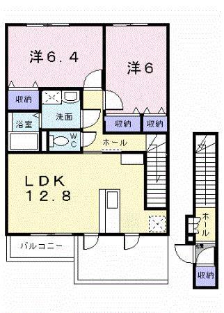 ジェルメスクエア(2LDK/1階)の間取り写真