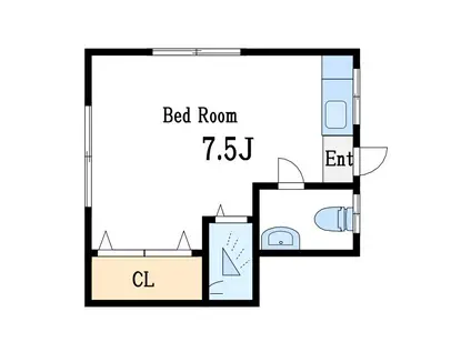 永田荘(ワンルーム/2階)の間取り写真
