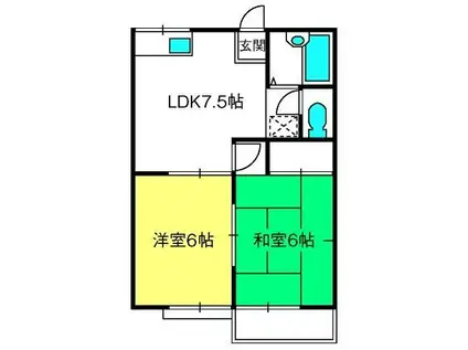 ドリームハイツ(2DK/2階)の間取り写真