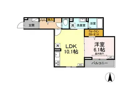 D PAINA松見町(1LDK/3階)の間取り写真