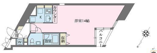 ドゥーエ学芸大学(ワンルーム/5階)の間取り写真