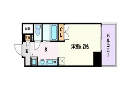 プレミアムコート名古屋金山インテルノ(1K/8階)の間取り写真